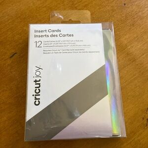 Twelve Gray/Holographic two-tone greeting cards by Cricut Joy cutting machine.